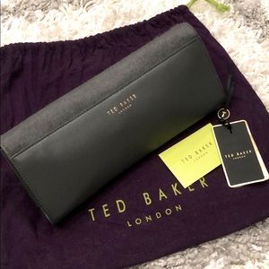 Ted Baker Cow Leather Clutch - Grey (EUC)
